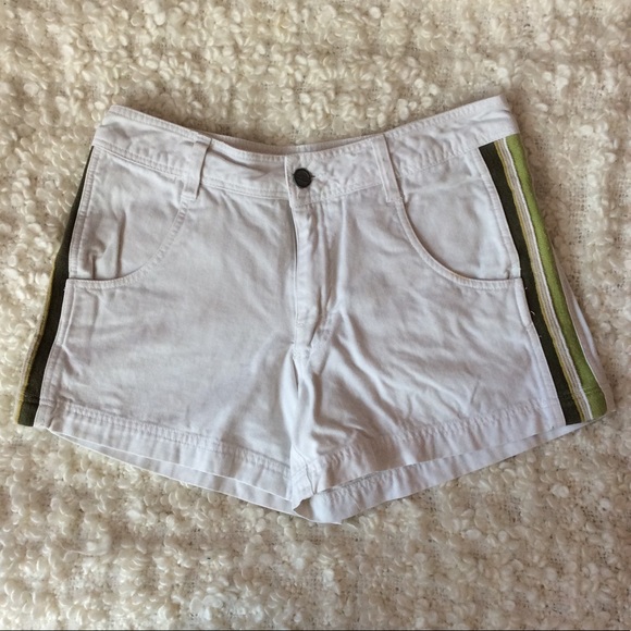 Vintage 90’s 100% cotton white shorts with stripes - Picture 1 of 5